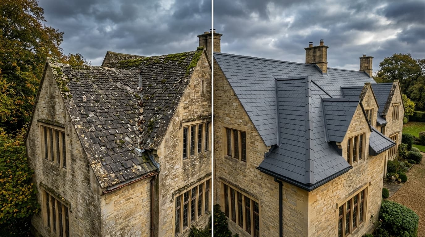 Natural Slate vs. Synthetic Composite Roofing: Architectural Weight, Cost & Framing